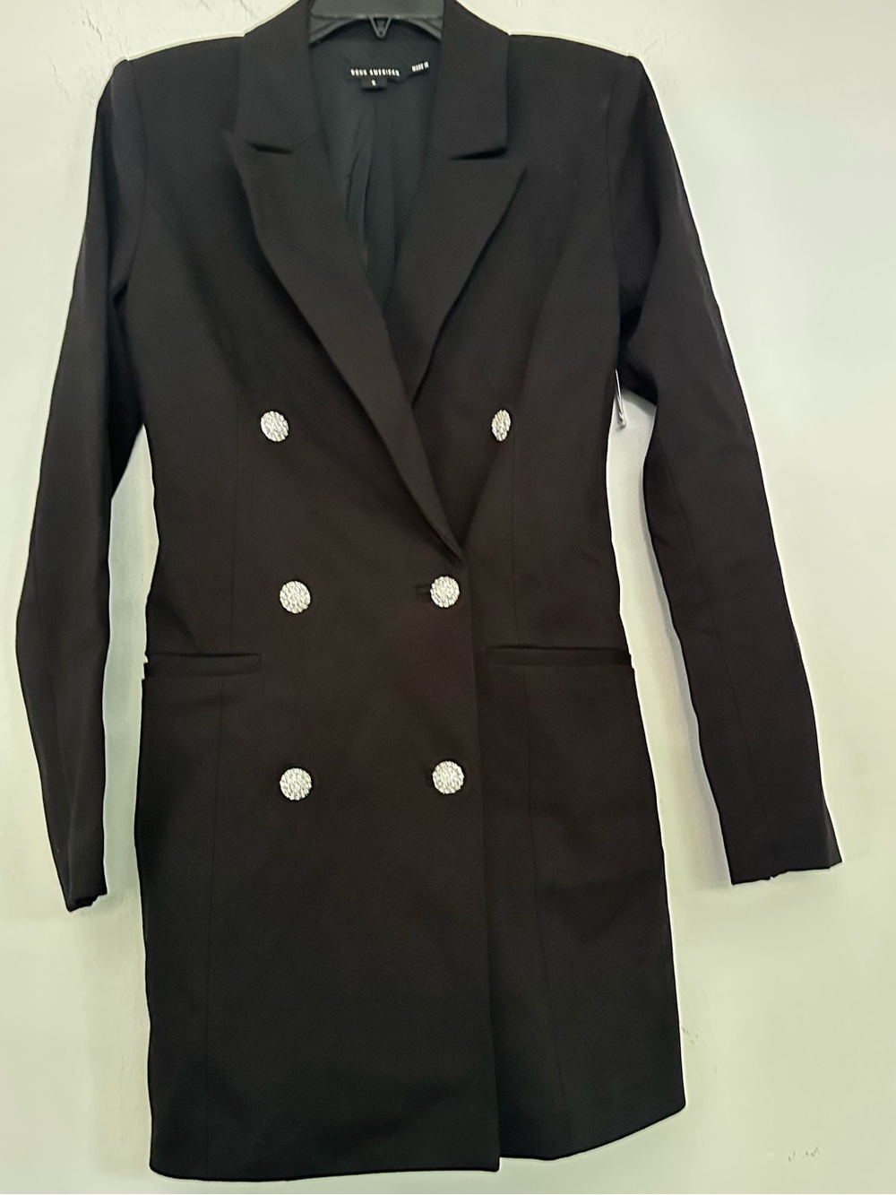 Good American Black Double-Breasted Blazer Jacket/ Dress - Picture 4 of 7